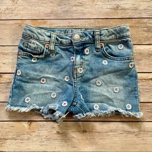 CAT & JACK FLOWERED JEAN SHORTS Sz 6/6X